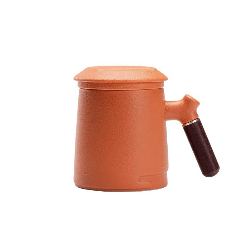 Ceramic Tea Mug With Infuser And Lid - 350ml