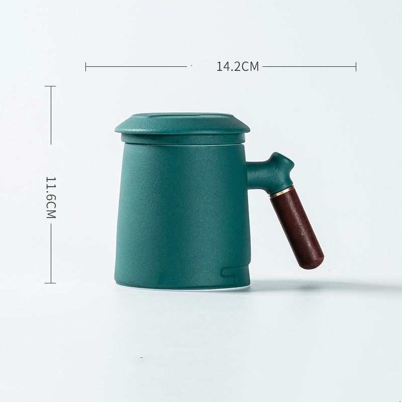 Ceramic Tea Mug With Infuser And Lid - 350ml