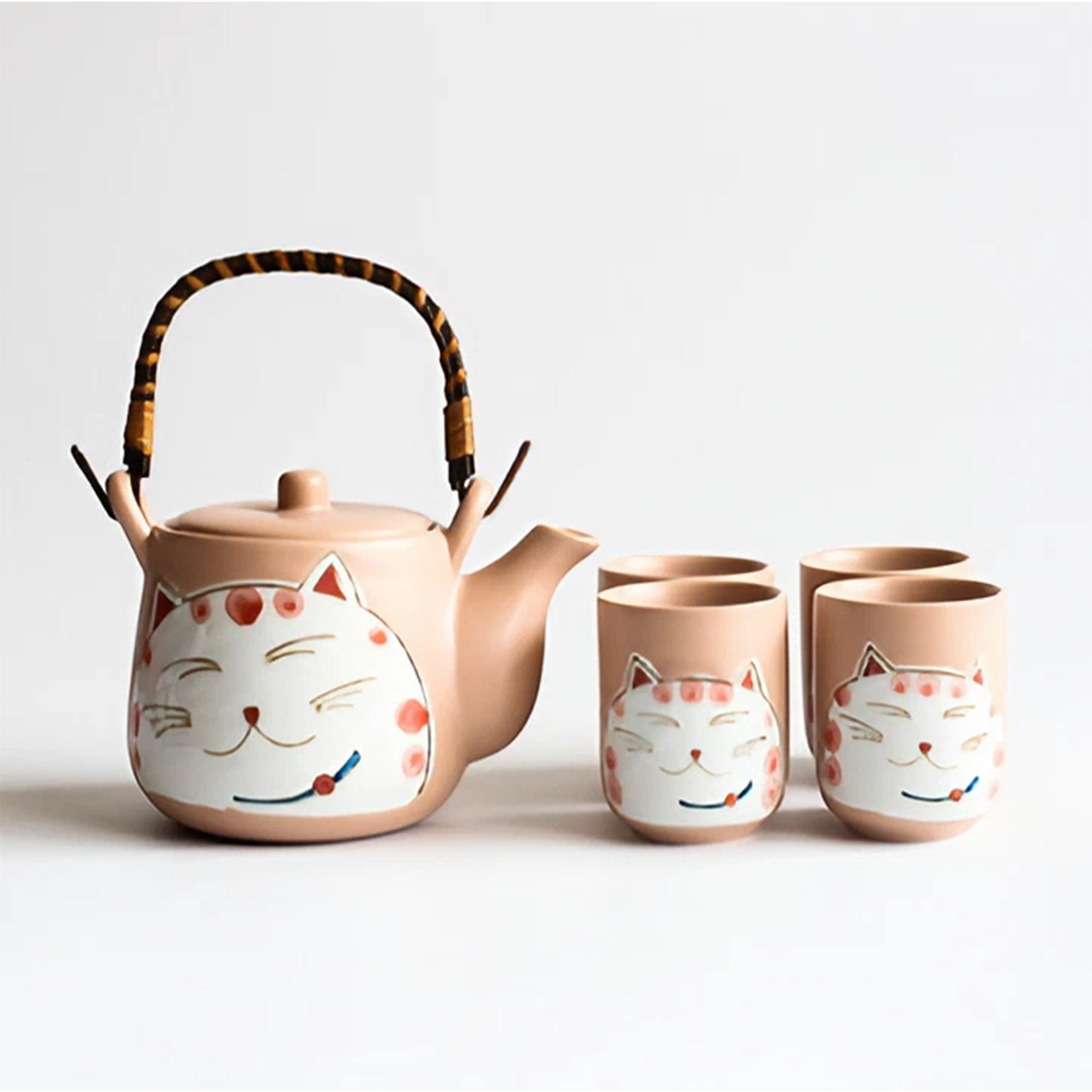 Japanese Hand Painted Tea Set - Kawaii Cat