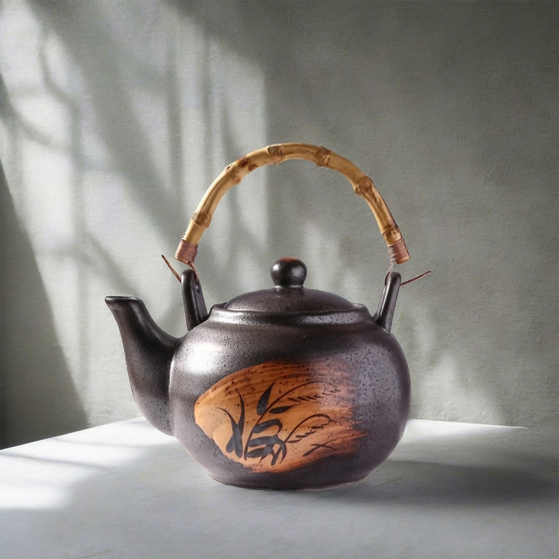 Japanese Teapot Hand Painted - Leaf