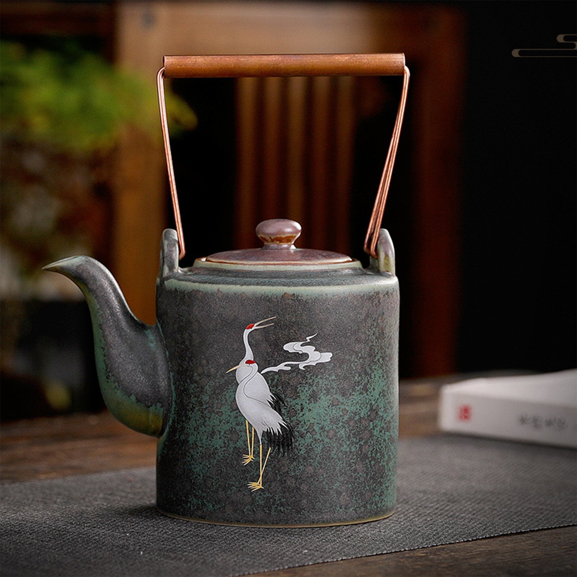 Japanese Teapot - Lucky Crane