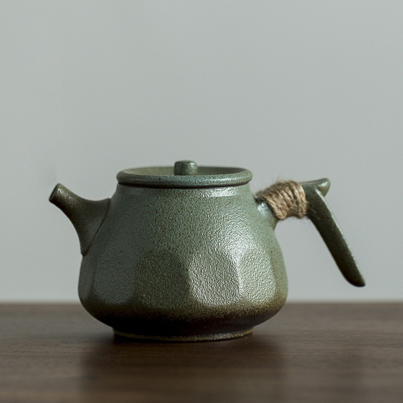 Stoneware Green Japanese Teapot