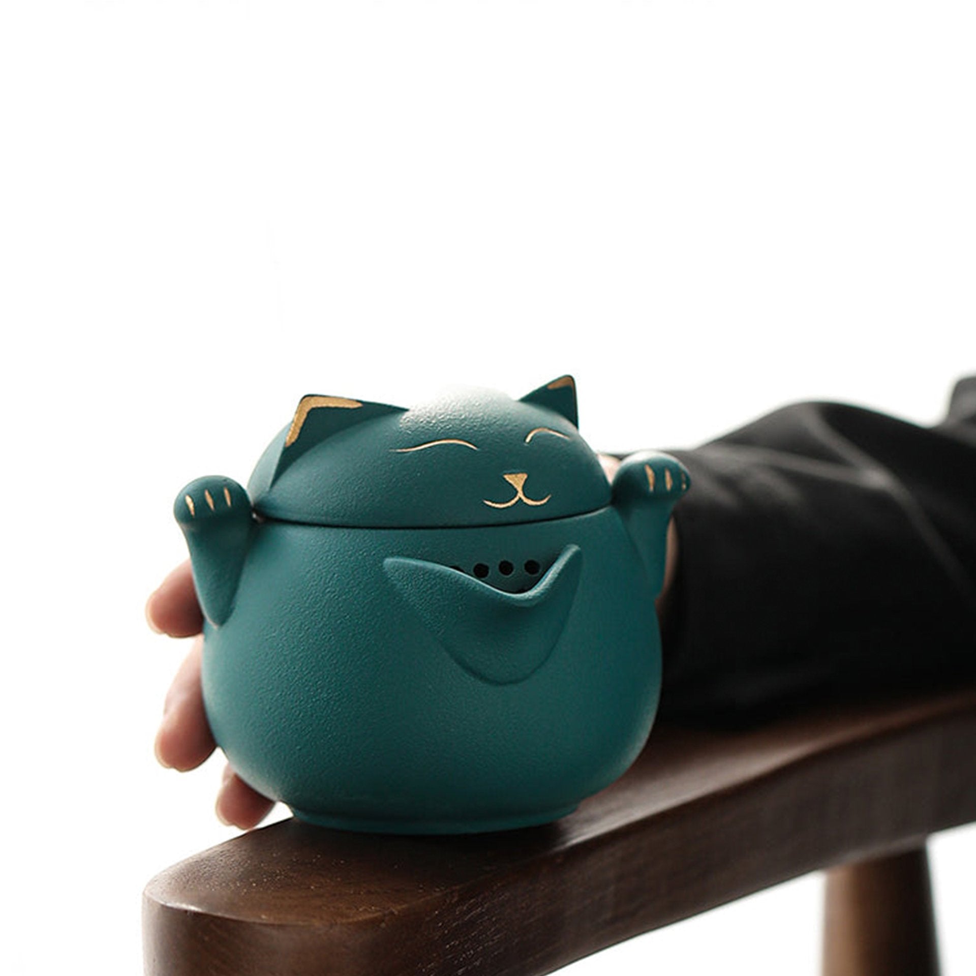 Maneki-Neko Japanese Lucky Cat Travel Tea Set