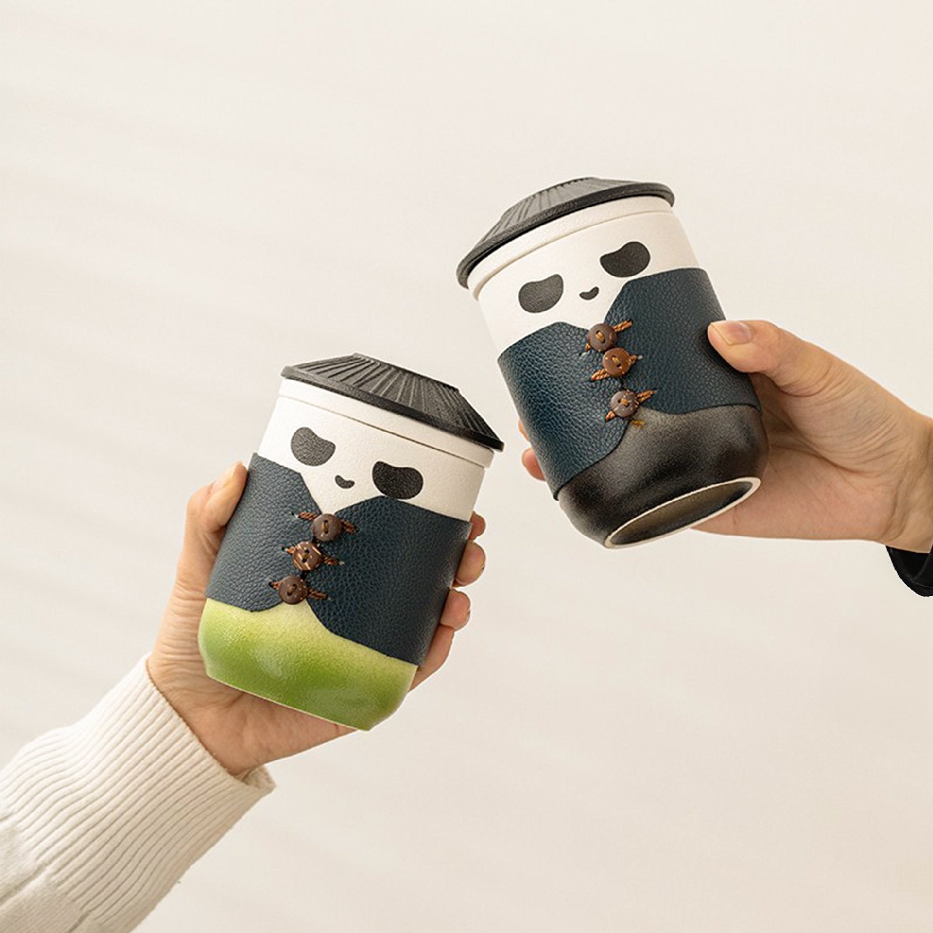 "Panda Hero" Tea Mug Set With Travel Case - 350ml