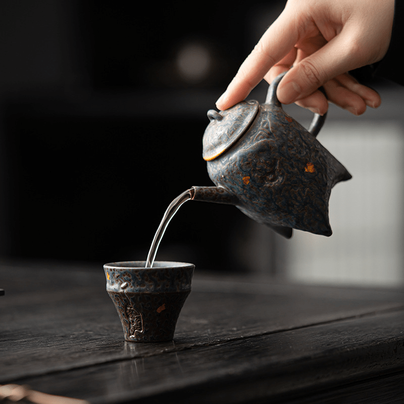 Retro "Old Rock" Japanese Teapot - Ushirode no Kyusu