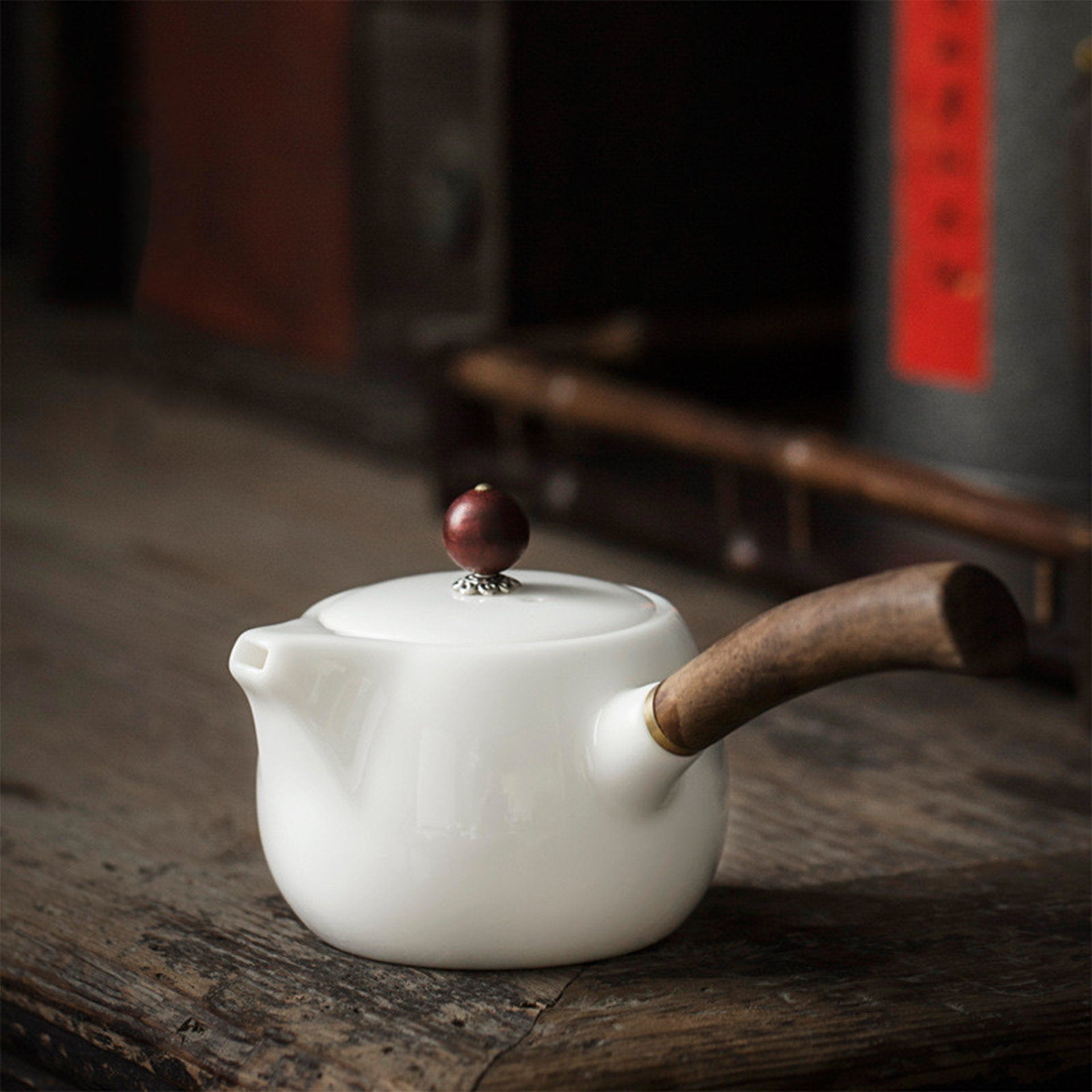 Japanese Teapot White Porcelain - Yokade no Kyusu