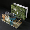 Complete matcha tea ceremony set with a box.